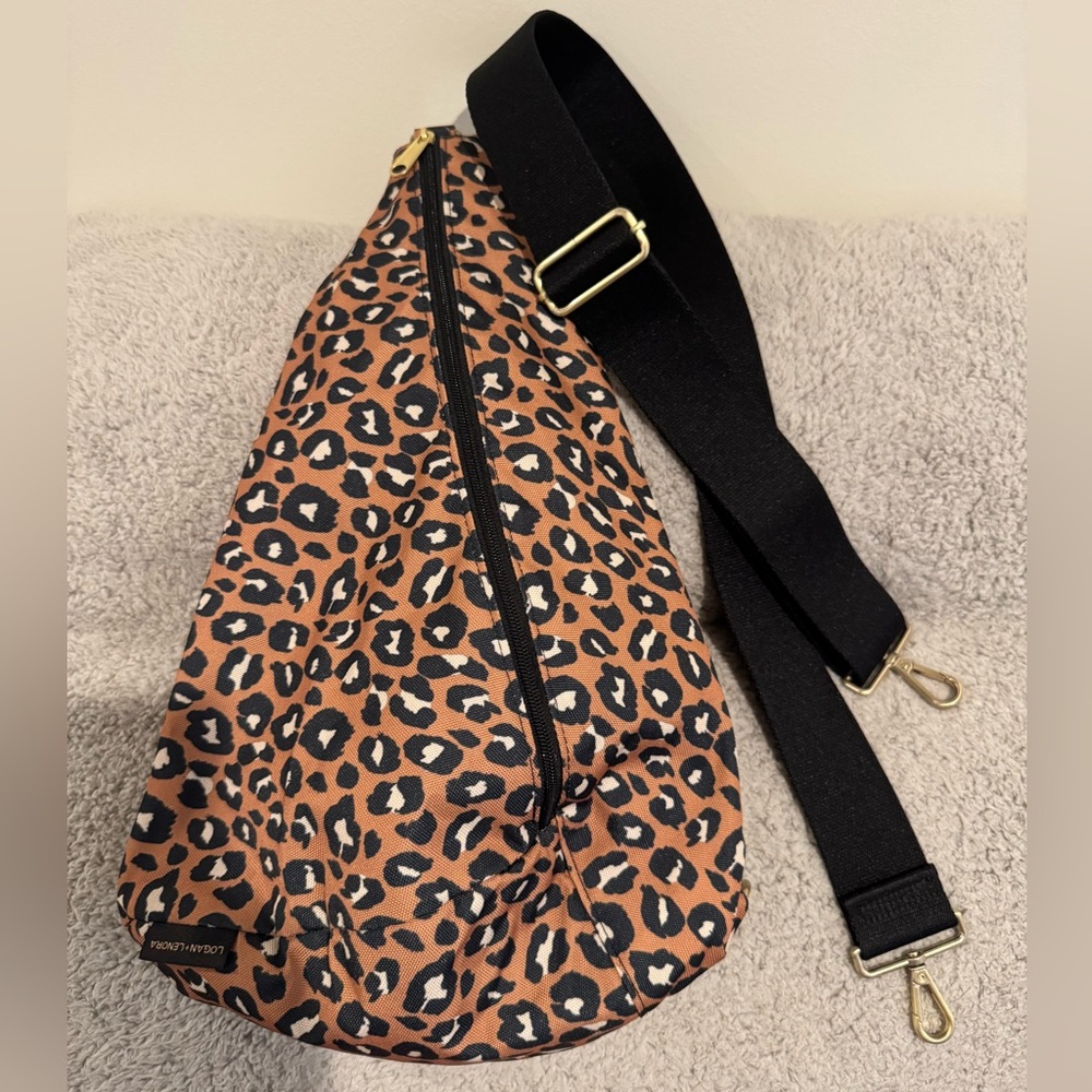 Logan and Lenora (Canvelle) Leopard Print Sling Bag